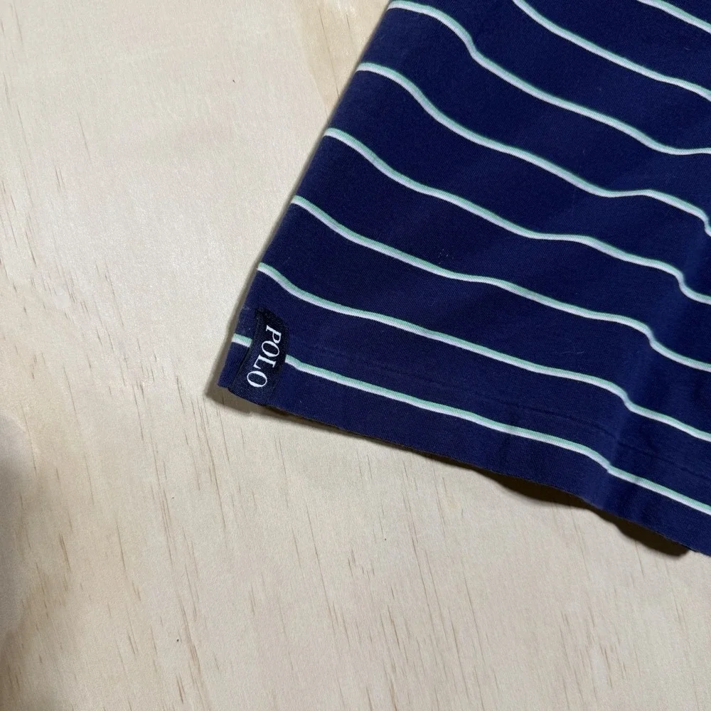 Polo Golf‎ Ralph Lauren Striped Polo Shirt Blue Stretch Mens XL Casual